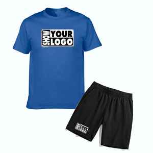 ชุดเซ็ตเสื้อยืดและกางเกงขาสั้นลำลองสำหรับผู้ชาย พร้อมโลโก้แบบกำหนดเอง - Product Image 3