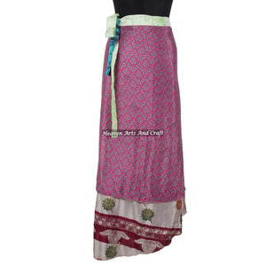 Magic Long 38 Inch <b>Wrap</b> Reversible Silk <b>Wrap</b> Halter 2 Layer Reversible Magic Silk Saris <b>Wrap</b> Long <b>Skirt</b> Silk Long for Beach Hot - Product Image 4