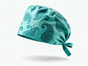 Women Medical Scrub Cap <b>Red</b> Polka Dot Cotton Polyester Woven Needle Detection Hospital Uniform Surgical <b>Hat</b> With Back Ties - Product Image 3