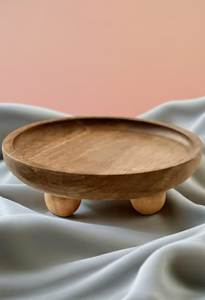 Wooden Polished Accent Pedestal <b>Riser</b> Decorative <b>Table</b> Display Platform Modern Dessert Stand Handmade Farmhouse Centerpiece - Product Image 6
