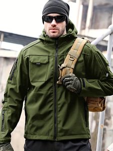 Professional Softshell Jacket Men's Outdoor Waterproof Tactical Work Jacket Windproof Breathable Fleece <b>Lined</b> <b>Coat</b> Custom - Product Image 6