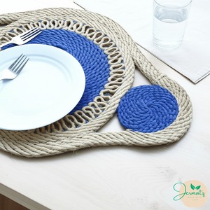 Set de table en paille naturelle tressée, dessous de plat floral, dessous de plat en corde tressée, couvre-table décoratif - Product Image 6