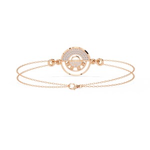 กำไลเพชรนาซาร์ ทองคำ 10k 14k สีเหลือง ประดับเพชรทรงกลมเพาะเลี้ยงแบบ Pave สองแถว |   เครื่องประดับดีไซน์มินิมอลนำโชค - Product Image 5