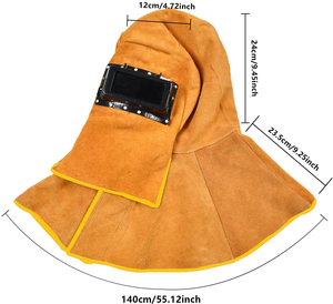 Scanza Enterprises SE-SSH-010 Masque de soudage en cuir à obscurcissement automatique, lentille résistante à la chaleur, anti-coupure/anti-chaleur, jaune-brun, unisexe - Product Image 2