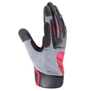 Gants de sécurité pour mécaniciens à usage général, bouts des doigts lisses, antidérapants, avec poignet élastique, respirants, en cuir PU, épaisseur 10 mil - Product Image 4
