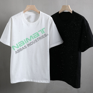 Nouveau T-shirt Homme Été 250g Coton Pur Vintage Motif Étoilé Respirant Anti-humidité Tendance Style Américain Ample - Product Image 1