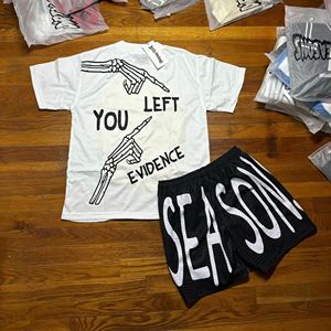 Ensemble T-shirt à col rond et short décontracté pour homme, imprimé lettres, style athlétique estival - Product Image 5