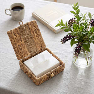 MEADOW & TIDE Natural Seagrass & Water Hyacinth Tabletop Essentials Table Tissue Box Holder <b>Small</b> Wicker <b>Tray</b> Set - Product Image 6
