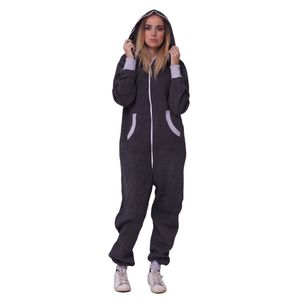 Pijama Enterizo de Forro Polar Transpirable con Capucha para Mujer, Colección Otoño-Invierno 2026, Ropa de Estar por Casa de Una Pieza - Product Image 1