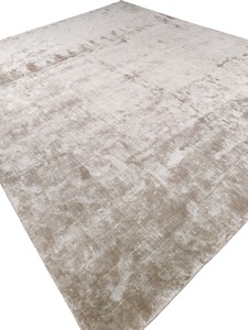Alfombra de Seda Beige Brillante – Alfombra de Lujo Hecha a Mano - Product Image 3