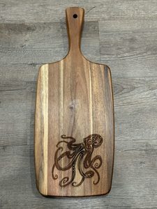 Tabla de Cortar de Madera de Acacia Natural Única con Asa, Diseño Moderno, Ecológica, Hecha a Mano, Duradera - Product Image 3