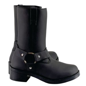 รองเท้าบูทหนังคุณภาพสูงสำหรับขี่มอเตอร์ไซค์ แบบยูนิเซ็กซ์ กันน้ำ กันลม สไตล์นักขี่มอเตอร์ไซค์ตะวันตก/คาวบอย ปลายเท้าหุ้มข้อสูง สำหรับกิจกรรมกลางแจ้ง - Product Image 3