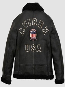 Chaqueta de aviador de piel auténtica negra para hombre, abrigo de invierno tipo bomber - Product Image 6