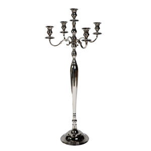 Modern design cast aluminum Gun Metal finished 5 Arm <b>Candelabra</b> Decorative Candle Stand Wedding Home Decor Centerpiece - Product Image 4