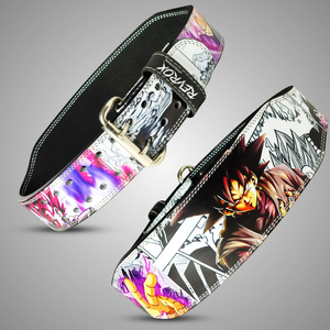 Weightlifting Anime Double Prong Belt Back Support Push Up <b>Trainer</b> Anime Belts 10MM Anime Leather Belts Unisex - Product Image 1