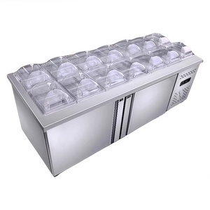 フルーツヨーグルトディスプレイケース,商業用サラダテーブル,ピザ調味料ステーション,冷蔵調味料テーブル & 溝付きお皿冷蔵庫 - Product Image 6