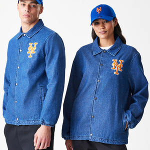 Couple Coach Line Jacket Denim Jackets Lightweight Jacket Chenille & Embroidery Logos Mesh Inside - Product Image 1
