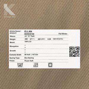 100% Cotton Woven 280GSM 3/1 Twill Peach Soft Chino <b>Fabric</b> Textile OEM ODM Wholesale Supplier - Product Image 4