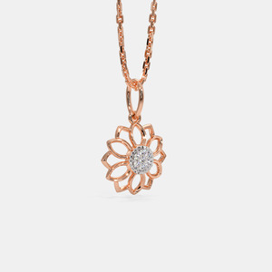 Collar con Colgante de Diamantes Cultivados en Laboratorio en Forma de Racimo Floral en Oro Rosa - Product Image 6