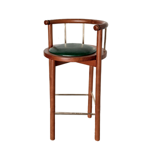 Taburete de Bar Moderno de Madera Maciza Ecológica, Resistente al Agua, con Asiento Verde, Diseño de Mediados de Siglo, para Hogar, Comedor, Escuela, Taller - Product Image 2