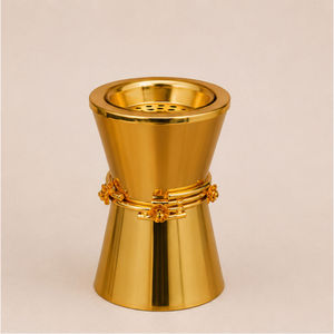 Quemador de incienso clásico de latón dorado con banda floral, Mabkhara de metal de lujo, soporte para Bakhoor, para decoración del hogar, sala de estar, Ramadán, Eid. - Product Image 1