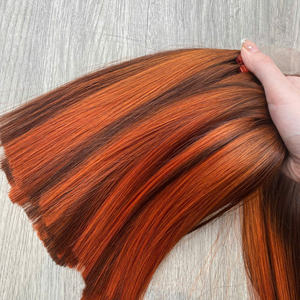 Ensemble Extensions de Cheveux Orange Piano Couleur Ensemble et Fermeture, Cheveux Humains Vietnamiens 6 Pouces à 30 Pouces - Product Image 1