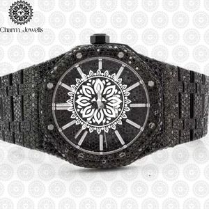 Montre de Luxe Charm Jewels en Acier Inoxydable, Cadran 40mm, Mouvement Mécanique Analogique, Lumineuse, Fermoir Déployant, Unisexe, Tendance, Étanchéité 10 ATM - Product Image 3