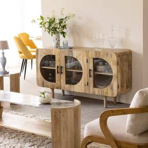 Aparador de madera de mango de 3 puertas Vandana Sereno Vertex - Product Image 1