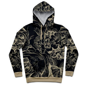 Sudadera con capucha para hombre, de corte regular, forrada para invierno, teñida lisa, con estampado personalizado y dobladillo sin rematar, al por mayor - Product Image 6