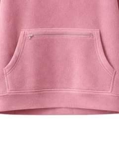 Sudadera con capucha de forro polar rosa extragrande para mujer, con cuello de botón a cuarto, bolsillo canguro, gruesa, de invierno, de fabricante - Product Image 6