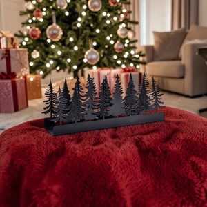 Modern Metal Tree Shape Christmas <b>Decoration</b> Black Finish Handicraft Holiday Decor - Product Image 1