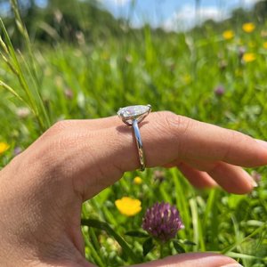 Bague en argent 925 avec moissanite ronde brillante, bijou élégant et étincelant, collection de cadeaux tendance - Product Image 3