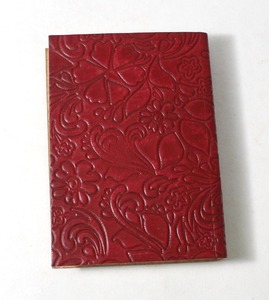 Camelon Exports Red <b>Leather</b> Hardcover <b>Diary</b> Floral Embossed Design Gift Notebook From Rajasthan - Product Image 4