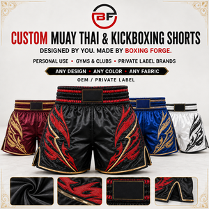 Shorts de Muay Thai Den Of Wolves rouge et noir avec impression par transfert thermique, vêtements de sport pour hommes - Product Image 6