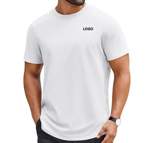 Camiseta de Cuello Redondo para Hombre, Mezcla de Algodón, Corte Atlético, Camisetas de Manga Corta para Hombre, Camisetas 100% Algodón - Product Image 1
