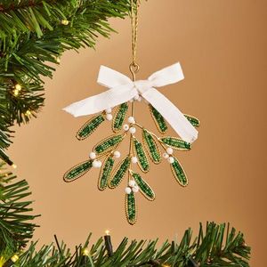 Vintage Resin Pearl Beaded Branch Christmas Decor Handicraft Ornament - Product Image 4