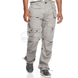 Joggers largos informales para hombre, pantalones cargo ligeros de cintura media para trabajo al aire libre con parte delantera plana, patrón recto de lavado ligero personalizado al por mayor - Product Image 3