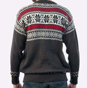 Pull ras du cou pour homme, très demandé, à manches longues, tricoté, pour l'hiver, motif géométrique, anti-boulochage, 100 % acrylique - Product Image 2