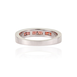 Women's Classic 925 Sterling <b>Silver</b> Round Cut Natural <b>Garnet</b> January Birthstone Half Eternity Band <b>Ring</b> - Product Image 6