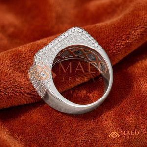High Quality <b>Silver</b> Iced Out <b>Ring</b> Sunburst Cluster Baguette Men's Fashion Jewellery <b>Statement</b> diamond <b>Ring</b> - Product Image 3