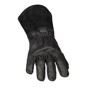 Gants de soudage TIG en cuir de vachette pleine fleur et croûte, qualité supérieure, résistants à l'abrasion et à la chaleur, pour la lutte contre les incendies et le barbecue - Product Image 5