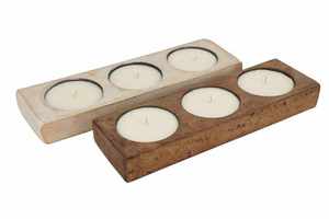 Bowl-Shaped Wooden Candle <b>Holder</b> Rustic <b>Tealight</b> Votive Stand | Handmade Gift Romantic Decor Z/F GLOBAL EXPORT ZF 5664 - Product Image 4
