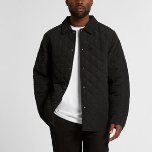 Chaqueta Bomber Negra para Hombre MANWA, Cuello Camisero, Cierre de Cremallera, Informal, de Invierno, Gruesa, de Secado Rápido, Rellena de Algodón - Product Image 1