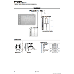 นิวเมติก SMC ฟิตติ้งแบบ one-touch KQG2H06-01-F ชิ้นส่วนนิวเมติก - Product Image 2