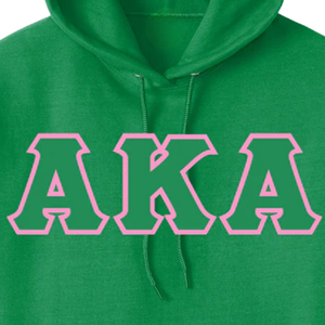 Sudadera con Capucha Bordada con las 3 Letras Griegas AKA, Verde, Gruesa, de Felpa, Mezcla de Algodón Suave, Informal, Unisex, para Invierno - Product Image 6