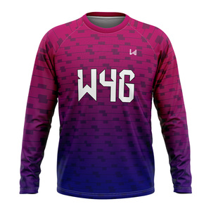 Men's Eco Friendly Sublimated Crew Neck Full Sleeve Yoga Workout Shirt Breathable Gym Leisure <b>Top</b> OEM Wholesale - Product Image 2