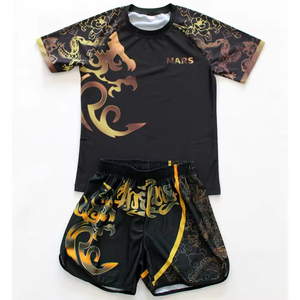 Conjunto de Chaleco y Pantalones Cortos de MMA Ligeros, Transpirables e Impermeables para Hombre, Uniforme de Combate para Boxeo, Cintura Elástica - Product Image 1