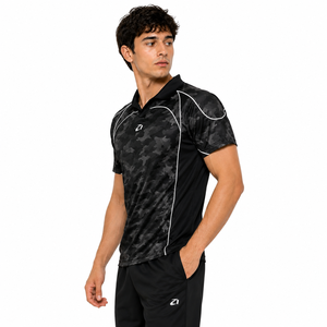 Camiseta deportiva transpirable de malla personalizada con ribetes reflectantes en camuflaje negro para hombre, sublimada, para equipos deportivos, fútbol americano. - Product Image 3