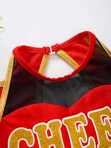 Tenues de danse et de gymnastique personnalisées pour filles, imprimées par transfert thermique, uniformes de cheerleading, âges 6-16, polyester et élasthanne - Product Image 4