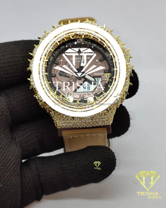 Spiked Moissanite <b>Diamond</b> <b>Watch</b> for Men 925 Sterling Silver Iced Out Hip Hop Designer Wristwatch Custom Jewelry Timepiece - Product Image 1